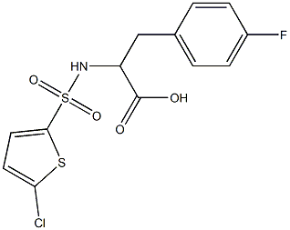 2-[(5-chlorothiophen-2-yl)sulfonylamino]-3-(4-fluorophenyl)propanoic acid Struktur