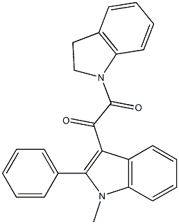 1-(2,3-dihydroindol-1-yl)-2-(1-methyl-2-phenylindol-3-yl)ethane-1,2-dione Struktur