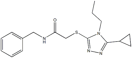 N-benzyl-2-[(5-cyclopropyl-4-propyl-1,2,4-triazol-3-yl)sulfanyl]acetamide Struktur