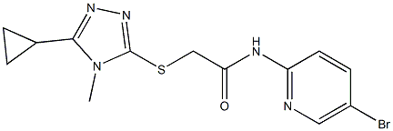 N-(5-bromopyridin-2-yl)-2-[(5-cyclopropyl-4-methyl-1,2,4-triazol-3-yl)sulfanyl]acetamide Struktur