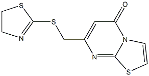 7-(4,5-dihydro-1,3-thiazol-2-ylsulfanylmethyl)-[1,3]thiazolo[3,2-a]pyrimidin-5-one Struktur