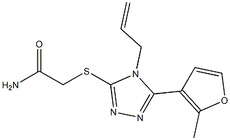 2-[[5-(2-methylfuran-3-yl)-4-prop-2-enyl-1,2,4-triazol-3-yl]sulfanyl]acetamide Struktur