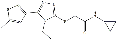 N-cyclopropyl-2-[[4-ethyl-5-(5-methylthiophen-3-yl)-1,2,4-triazol-3-yl]sulfanyl]acetamide Struktur