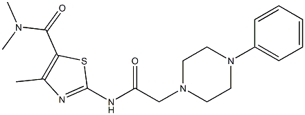 N,N,4-trimethyl-2-[[2-(4-phenylpiperazin-1-yl)acetyl]amino]-1,3-thiazole-5-carboxamide Struktur