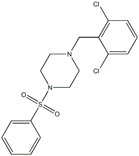 1-(benzenesulfonyl)-4-[(2,6-dichlorophenyl)methyl]piperazine Struktur