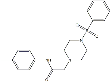 2-[4-(benzenesulfonyl)piperazin-1-yl]-N-(4-methylphenyl)acetamide Struktur