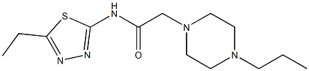 N-(5-ethyl-1,3,4-thiadiazol-2-yl)-2-(4-propylpiperazin-1-yl)acetamide Struktur