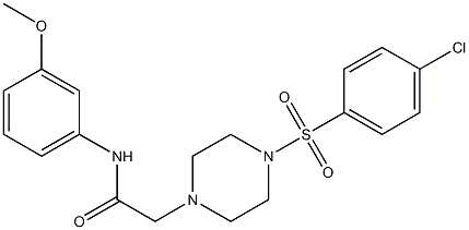 2-[4-(4-chlorophenyl)sulfonylpiperazin-1-yl]-N-(3-methoxyphenyl)acetamide Struktur