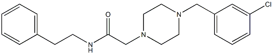 2-[4-[(3-chlorophenyl)methyl]piperazin-1-yl]-N-(2-phenylethyl)acetamide Struktur