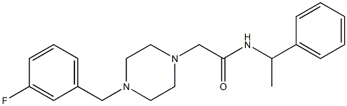 2-[4-[(3-fluorophenyl)methyl]piperazin-1-yl]-N-(1-phenylethyl)acetamide Struktur