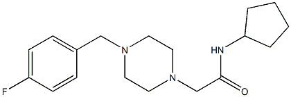 N-cyclopentyl-2-[4-[(4-fluorophenyl)methyl]piperazin-1-yl]acetamide Struktur