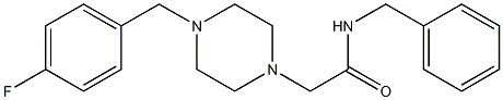 N-benzyl-2-[4-[(4-fluorophenyl)methyl]piperazin-1-yl]acetamide Struktur