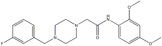 N-(2,4-dimethoxyphenyl)-2-[4-[(3-fluorophenyl)methyl]piperazin-1-yl]acetamide Struktur