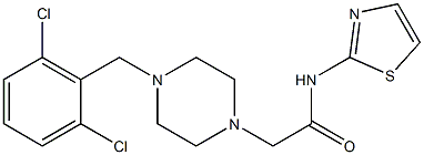 2-[4-[(2,6-dichlorophenyl)methyl]piperazin-1-yl]-N-(1,3-thiazol-2-yl)acetamide Struktur