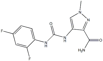 4-[(2,4-difluorophenyl)carbamoylamino]-1-methylpyrazole-3-carboxamide Struktur