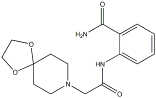 2-[[2-(1,4-dioxa-8-azaspiro[4.5]decan-8-yl)acetyl]amino]benzamide Struktur