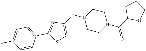 [4-[[2-(4-methylphenyl)-1,3-thiazol-4-yl]methyl]piperazin-1-yl]-(oxolan-2-yl)methanone Struktur