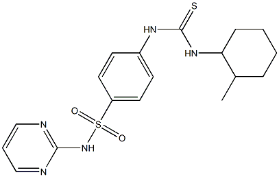 1-(2-methylcyclohexyl)-3-[4-(pyrimidin-2-ylsulfamoyl)phenyl]thiourea Struktur