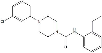 4-(3-chlorophenyl)-N-(2-ethylphenyl)piperazine-1-carboxamide Struktur