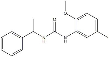 1-(2-methoxy-5-methylphenyl)-3-(1-phenylethyl)urea Struktur