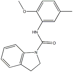 N-(2-methoxy-5-methylphenyl)-2,3-dihydroindole-1-carboxamide Struktur