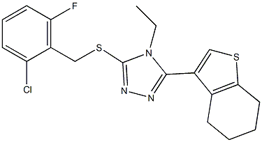 3-[(2-chloro-6-fluorophenyl)methylsulfanyl]-4-ethyl-5-(4,5,6,7-tetrahydro-1-benzothiophen-3-yl)-1,2,4-triazole