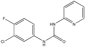 1-(3-chloro-4-fluorophenyl)-3-pyridin-2-ylurea Struktur