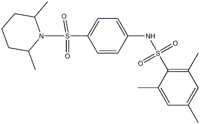 N-[4-(2,6-dimethylpiperidin-1-yl)sulfonylphenyl]-2,4,6-trimethylbenzenesulfonamide Struktur