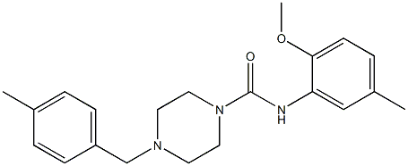 N-(2-methoxy-5-methylphenyl)-4-[(4-methylphenyl)methyl]piperazine-1-carboxamide Struktur