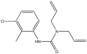 3-(3-chloro-2-methylphenyl)-1,1-bis(prop-2-enyl)urea Struktur