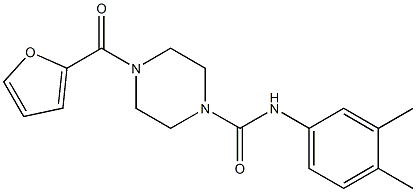 N-(3,4-dimethylphenyl)-4-(furan-2-carbonyl)piperazine-1-carboxamide Struktur