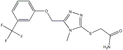 2-[[4-methyl-5-[[3-(trifluoromethyl)phenoxy]methyl]-1,2,4-triazol-3-yl]sulfanyl]acetamide Struktur