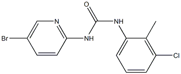 1-(5-bromopyridin-2-yl)-3-(3-chloro-2-methylphenyl)urea Struktur