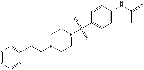 N-[4-[4-(2-phenylethyl)piperazin-1-yl]sulfonylphenyl]acetamide Struktur