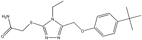 2-[[5-[(4-tert-butylphenoxy)methyl]-4-ethyl-1,2,4-triazol-3-yl]sulfanyl]acetamide Struktur