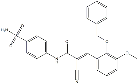 (E)-2-cyano-3-(3-methoxy-2-phenylmethoxyphenyl)-N-(4-sulfamoylphenyl)prop-2-enamide Struktur