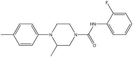 N-(2-fluorophenyl)-3-methyl-4-(4-methylphenyl)piperazine-1-carboxamide Struktur