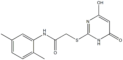 N-(2,5-dimethylphenyl)-2-[(4-hydroxy-6-oxo-1H-pyrimidin-2-yl)sulfanyl]acetamide Struktur