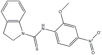 N-(2-methoxy-4-nitrophenyl)-2,3-dihydroindole-1-carbothioamide Struktur