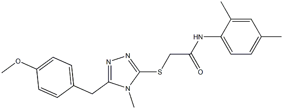 N-(2,4-dimethylphenyl)-2-[[5-[(4-methoxyphenyl)methyl]-4-methyl-1,2,4-triazol-3-yl]sulfanyl]acetamide Struktur