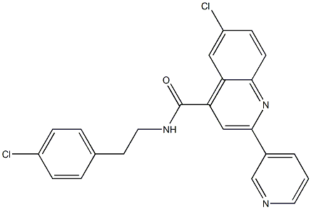 6-chloro-N-[2-(4-chlorophenyl)ethyl]-2-pyridin-3-ylquinoline-4-carboxamide Struktur