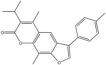 5,9-dimethyl-3-(4-methylphenyl)-6-propan-2-ylfuro[3,2-g]chromen-7-one Struktur