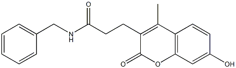 N-benzyl-3-(7-hydroxy-4-methyl-2-oxochromen-3-yl)propanamide Struktur