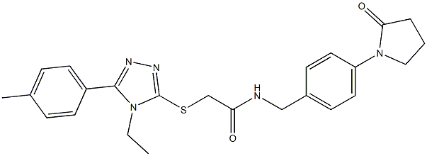 2-[[4-ethyl-5-(4-methylphenyl)-1,2,4-triazol-3-yl]sulfanyl]-N-[[4-(2-oxopyrrolidin-1-yl)phenyl]methyl]acetamide Struktur