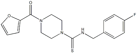 N-[(4-fluorophenyl)methyl]-4-(furan-2-carbonyl)piperazine-1-carbothioamide Struktur