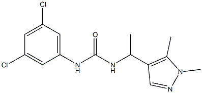 1-(3,5-dichlorophenyl)-3-[1-(1,5-dimethylpyrazol-4-yl)ethyl]urea Struktur