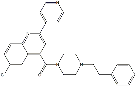 (6-chloro-2-pyridin-4-ylquinolin-4-yl)-[4-(2-phenylethyl)piperazin-1-yl]methanone Struktur