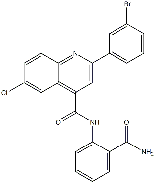 2-(3-bromophenyl)-N-(2-carbamoylphenyl)-6-chloroquinoline-4-carboxamide Struktur