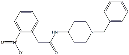 N-(1-ベンジルピペリジン-4-イル)-2-(2-ニトロフェニル)アセトアミド 化學(xué)構(gòu)造式