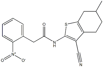 N-(3-cyano-6-methyl-4,5,6,7-tetrahydro-1-benzothiophen-2-yl)-2-(2-nitrophenyl)acetamide Struktur